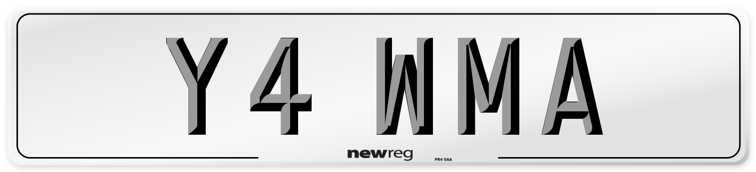 Y4 WMA Number Plate from New Reg